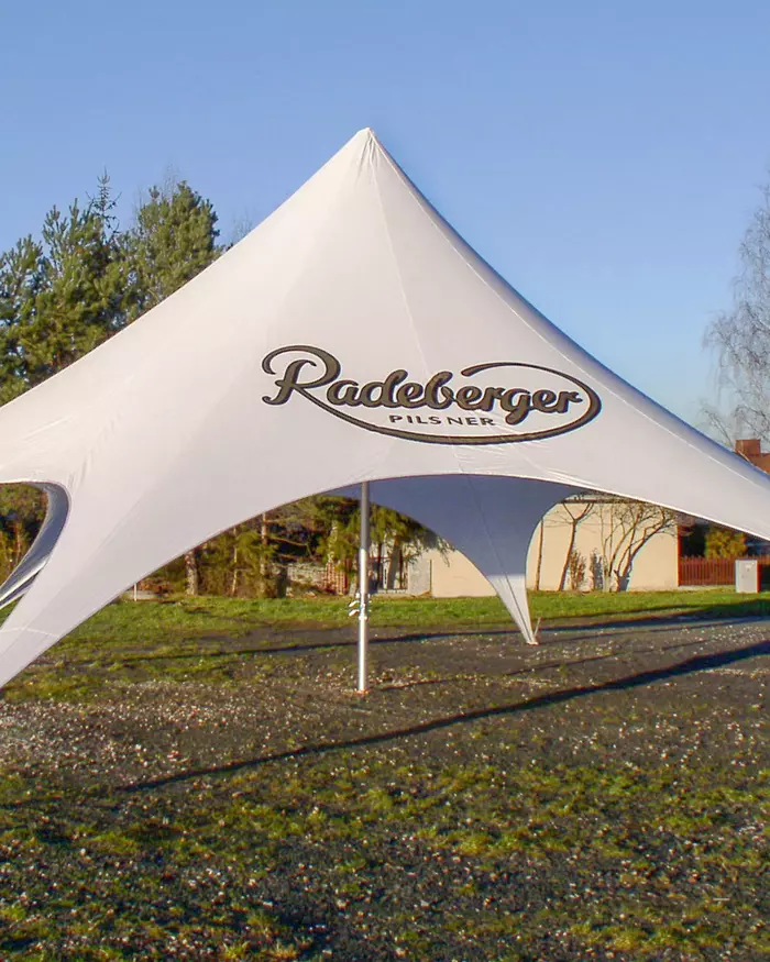 Logo-Druck auf Sternzelt